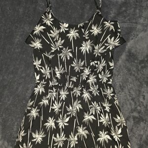 Arizona Jean Company Black and White Palm Print Dress